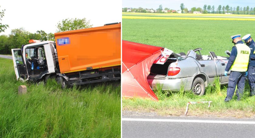 Tragiczny wypadek w regionie. Śmieciarka zderzyła się z Nissanem. Nie żyje 23-letni kierowca osobówki [ZDJĘCIA]