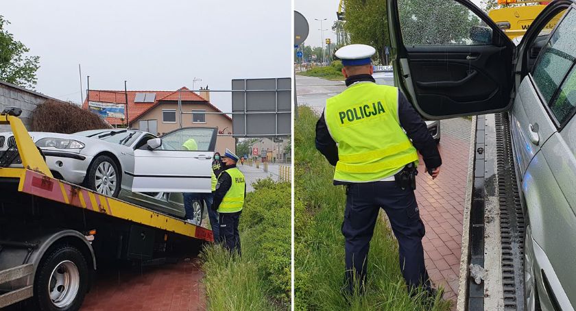Zderzenie BMW z motocyklem we Włocławku. 2 osoby trafiły do szpitala [ZDJĘCIA]