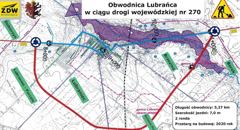 Będzie obwodnica Lubrańca i remont drogi 270 na odcinku budowanej obwodnicy