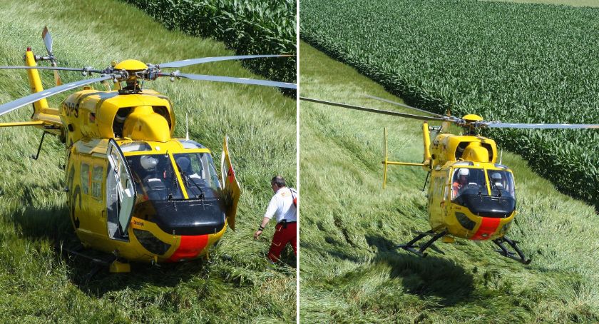 2 śmigłowce LPR w akcji. Poważny wypadek w powiecie radziejowskim. 6 osób trafiło do szpitala