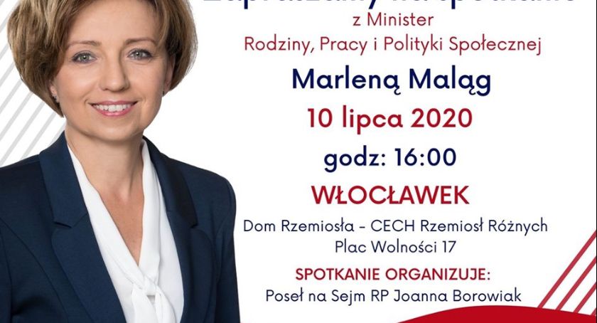 Minister Rodziny, Pracy i Polityki Społecznej Marlena Maląg jutro we Włocławku