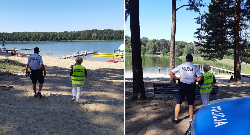 Kontrolują dystans i maseczki. Policja i sanepid sprawdza kąpieliska