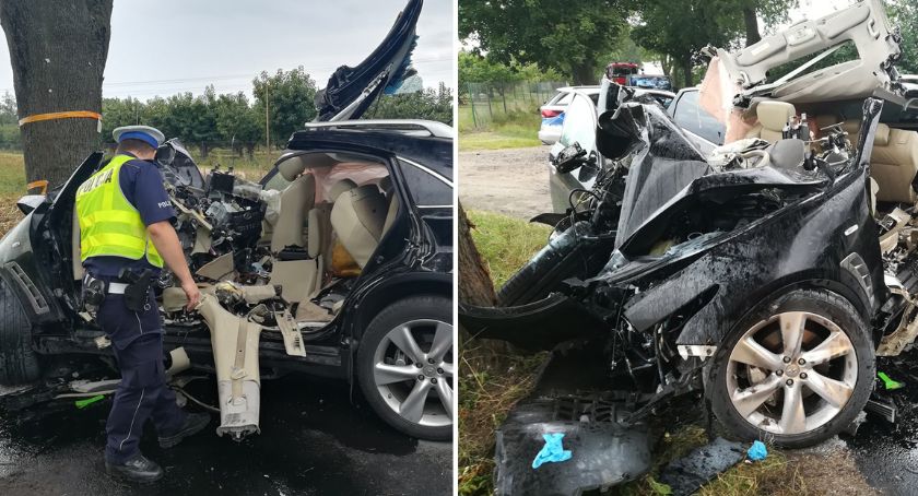 Tragiczny wypadek w regionie. Kierowca Infiniti poniósł śmierć na miejscu