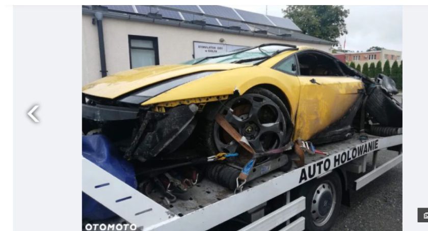 Lamborghini płonęło na A1. Teraz do sprzedaży na otomoto.pl