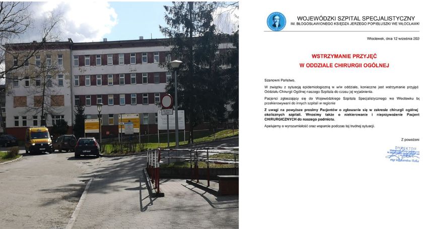 Koronawirus w szpitalu we Włocławku. Kolejny oddział wstrzymał przyjęcia