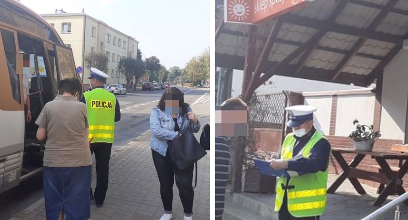 Żółta strefa: aleksandrowska policja kontroluje placówki handlowe i środki transportu publicznego