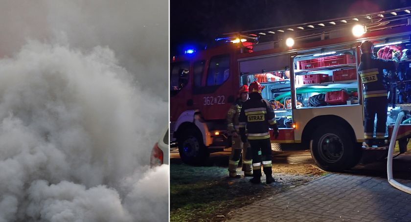 Pożar dwóch samochodów na Cienistej we Włocławku