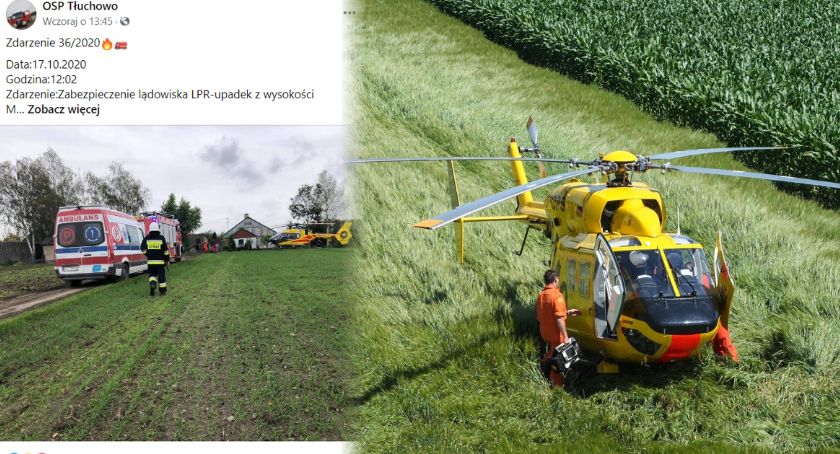 Mężczyzna spadł z dachu. Śmigłowiec w akcji