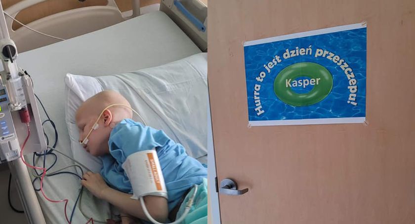 Kacperek Teszner z Włocławka po pierwszym przeszczepie szpiku