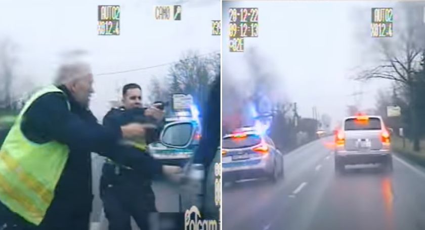 Policyjny pościg za skradzionym porsche pod Toruniem. 23-latek próbował potrącić policjanta [VIDEO]