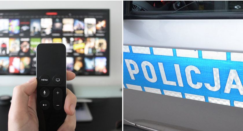 Zamaskowany 41-latek wybił młotkiem szybę w markecie. Ukradł 65 calowy telewizor