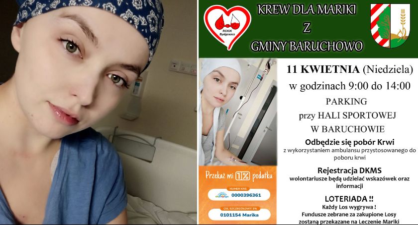 Baruchowo: Zbiórka krwi dla chorej na białaczkę Mariki Wojtkowskiej z Włocławka
