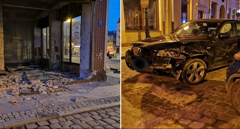 Grudziądz: Wjechała bmw do domu towarowego i uszkodziła 5 pojazdów [FOTO, VIDEO]