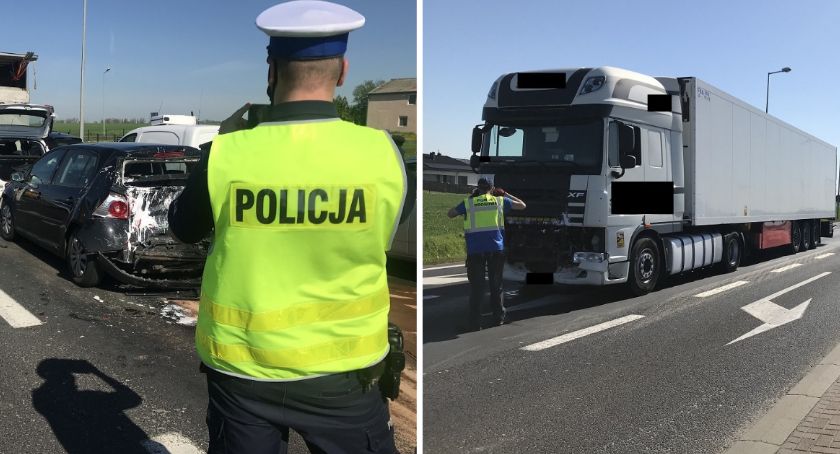 Karambol w regionie. Ciężarówka uderzyła w samochody [ZDJĘCIA]