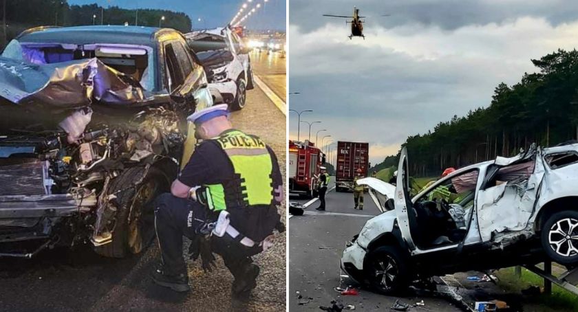 Wypadek na A1 w Nowych Marzach. Zderzyły się 3 samochody. 6 osób trafiło do szpitala [ZDJĘCIA]