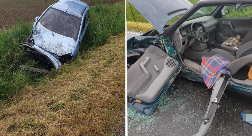 Wypadek w Brzeziu. Kierowca skody trafił do szpitala