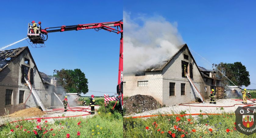 Pożar w Jaranówku w Gminie Brześć Kujawski. 11 jednostek straży w akcji