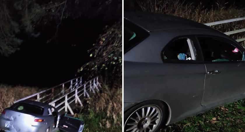 Uderzył w pomost nad jeziorem Chodeckim. Nieprzytomny 39 latek trafił do szpitala [ZDJĘCIA]
