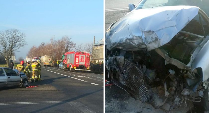 Wypadek w Samszycach. Osobówka zderzyła się z cysterną