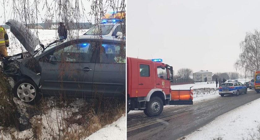 Uderzyła w drzewo w gminie Kowal