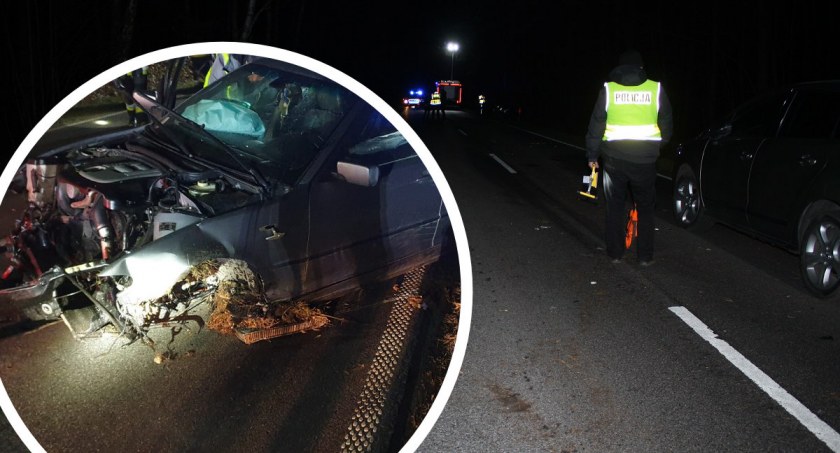Tragiczny wypadek. BMW wpadło do rowu. Nie żyje 28-letni kierowca [ZDJĘCIA]