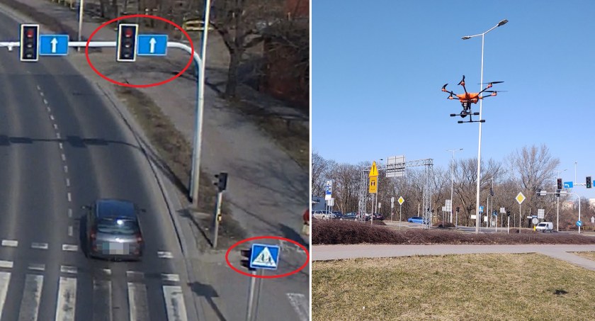 Akcja policji we Włocławku. Z drona obserwowali kierowców i pieszych. Są mandaty