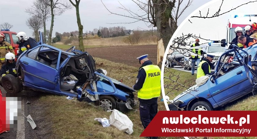 Tragiczny wypadek w regionie. Kierowca Peugeota uderzył w drzewo. 36-latek zginął na miejscu [ZDJĘCIA]