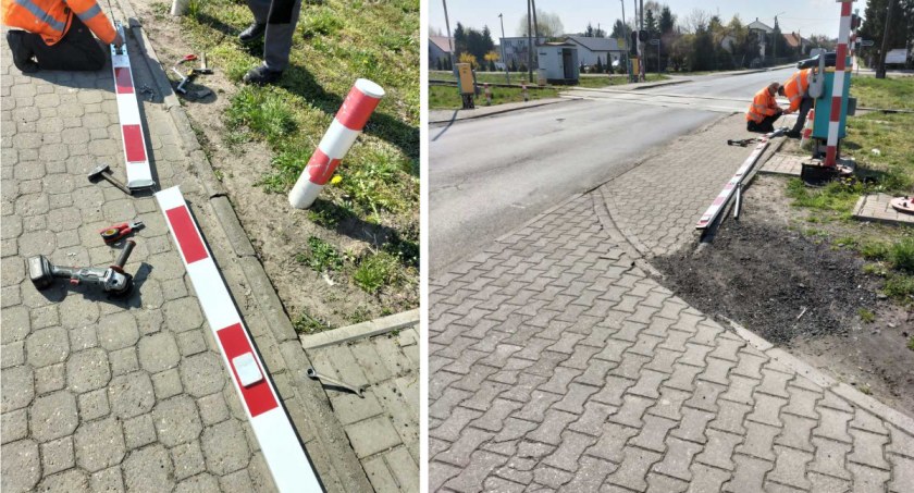Utknęli na przejeździe kolejowym w regionie. Zniszczyli szlaban i  uniknęli tragedii