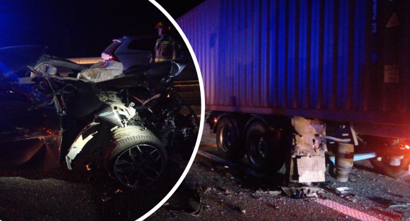 Na A1 zderzyły się trzy samochody. Trzy zastępy straży w akcji