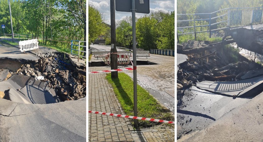 Zawalił się most we Włocławku. Katastrofa budowlana na rzece Zgłowiączce na ul. Wysokiej [ZDJĘCIA] 
