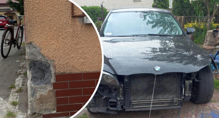 Uderzył w ścianę budynku na parkingu przed marketem