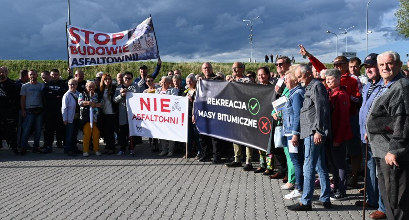 Protest przeciwko budowie wytwórni mas bitumicznych we Włocławku [ZDJĘCIA, VIDEO]