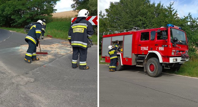 Zderzenie motocykla z seatem w powiecie włocławskim. Motocyklista trafił do szpitala