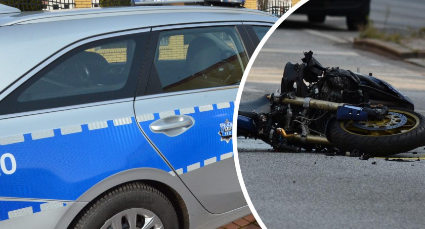 Wypadek motocyklisty pod Włocławkiem. Mężczyzna trafił do szpitala