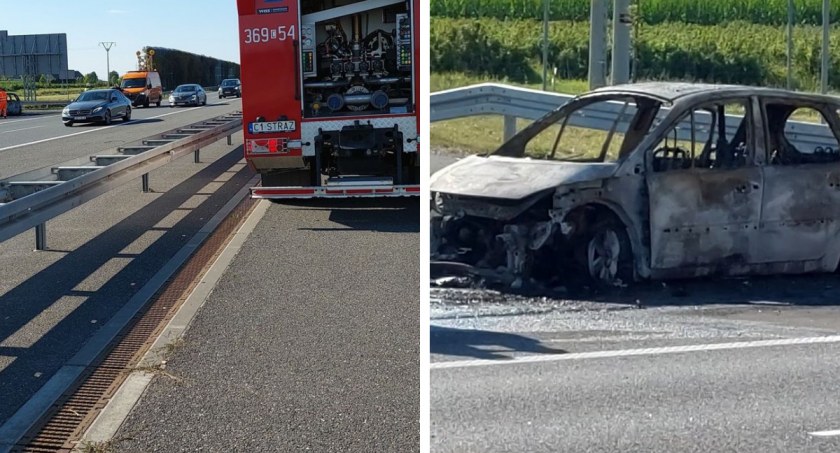 Samochód spłonął na A1. W akcji 3 jednostki straży
