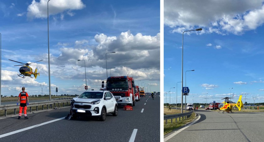 Wypadek na A1 pod Włocławkiem. Interweniował śmigłowiec LPR