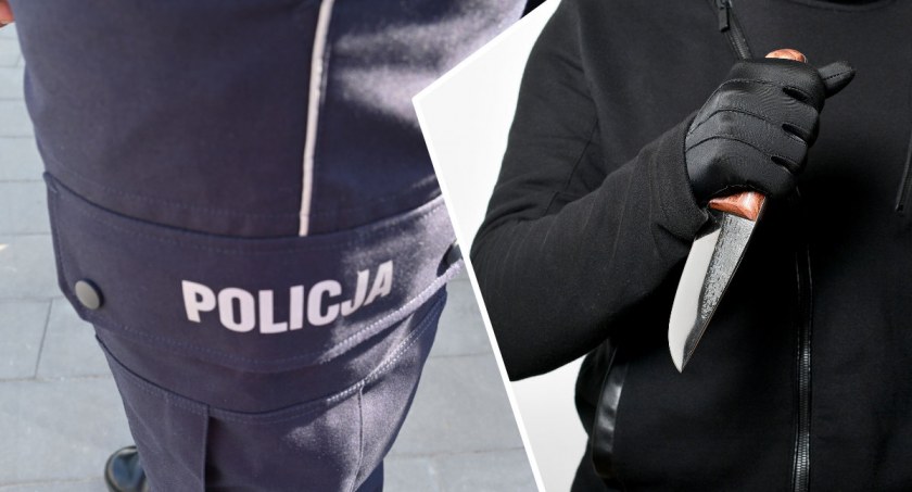 Rzucił się z nożem na policjantów. Awantura w regionie