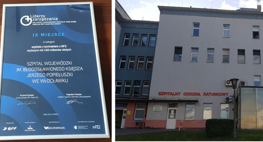 Szpital we Włocławku pochwalił się wyróżnieniem w prestiżowym rankingu