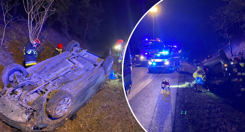 Dachowanie na DK91 regionie. Kierowca Opla Meriva prawdopodobnie zasłabł za kierownicą [ZDJĘCIA]
