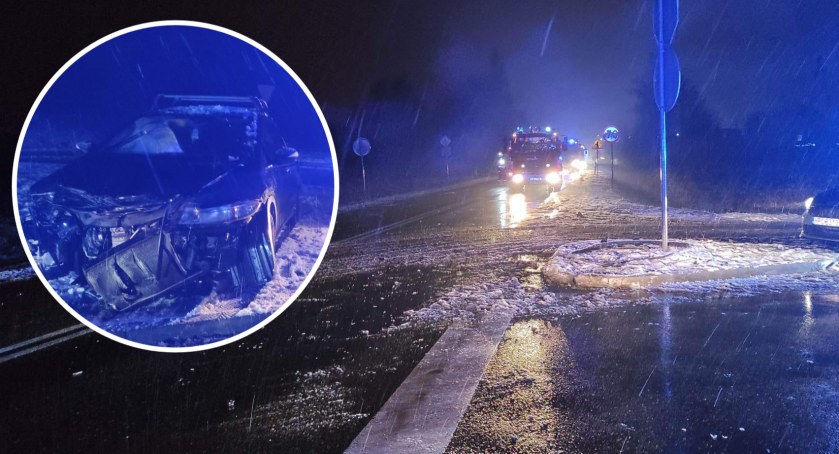 Honda zderzyła się z ciężarówką w powiecie włocławskim [ZDJĘCIA]