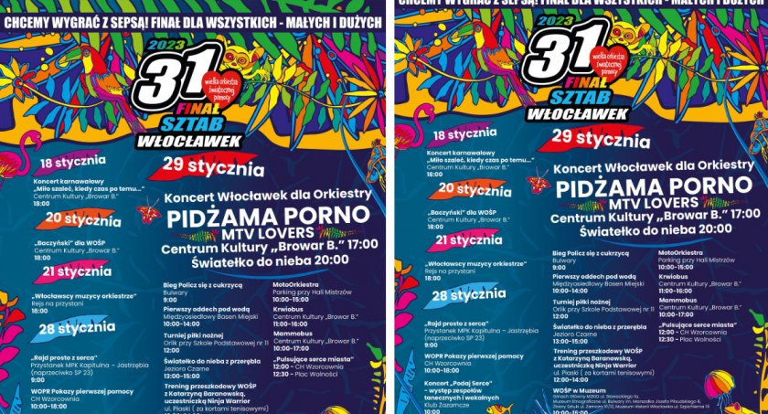 WOŚP 2023 Włocławek: Pół tysiąca wolontariuszy zagra z Wielką Orkiestrą [PROGRAM]