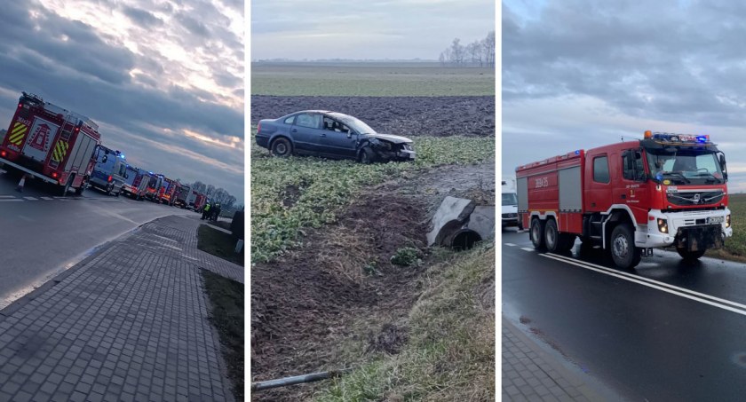 25-latka uderzyła autem w przepust betonowy w Gminie Włocławek. Volkswagen dachował [ZDJĘCIA]