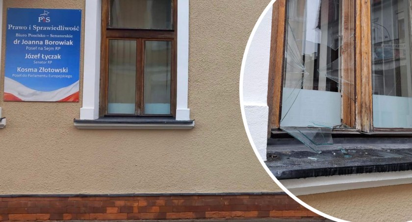 Wybił szybę w biurze posłanki we Włocławku. 21 letni włocławianin zatrzymany
