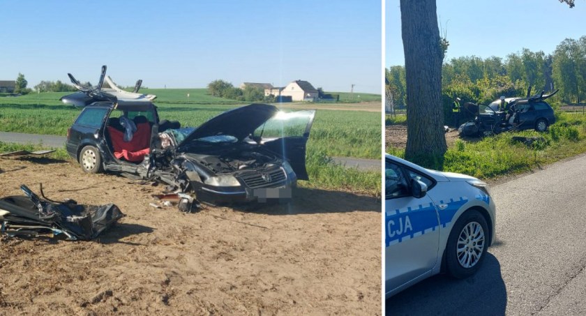 Makabryczny wypadek w regionie. Opel zderzył się z Volkwagenem [ZDJĘCIA]