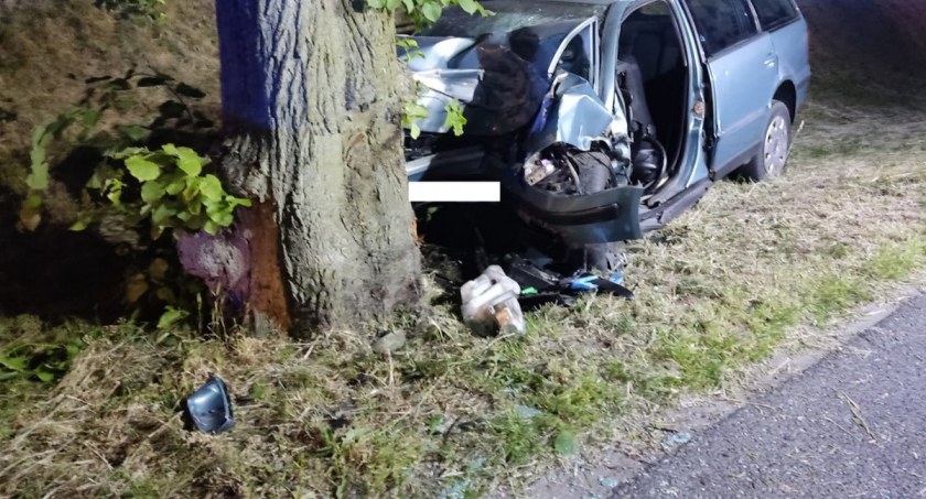Tragedia w regionie. Volkswagen wypadł z drogi i uderzył w drzewo [ZDJĘCIA]