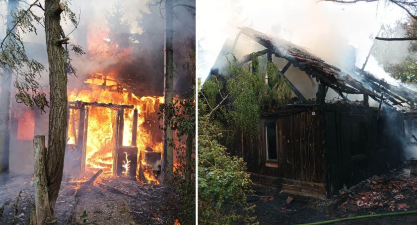 Tragiczny pożar nad Jeziorem Wójtowskim w Gminie Włocławek. Nie żyje jedna osoba [ZDJĘCIA]