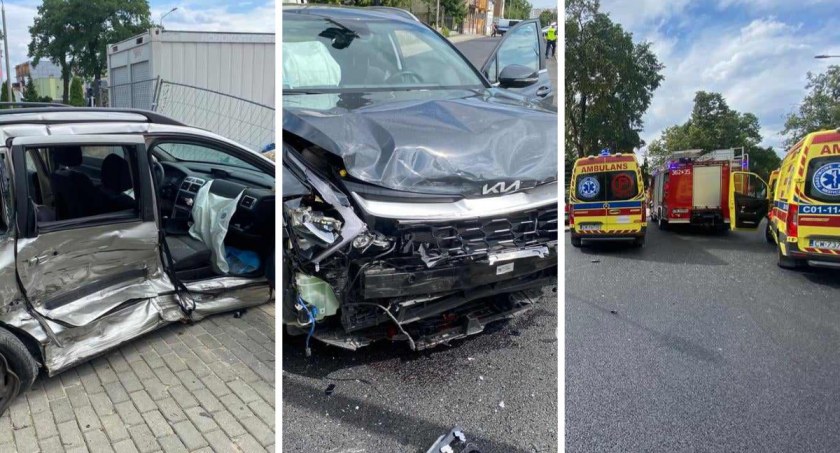 Wypadek na skrzyżowaniu Stodólnej i Okrężnej. Lądował śmigłowiec LPR. 4 osoby przewiezione do szpitali [ZDJĘCIA]