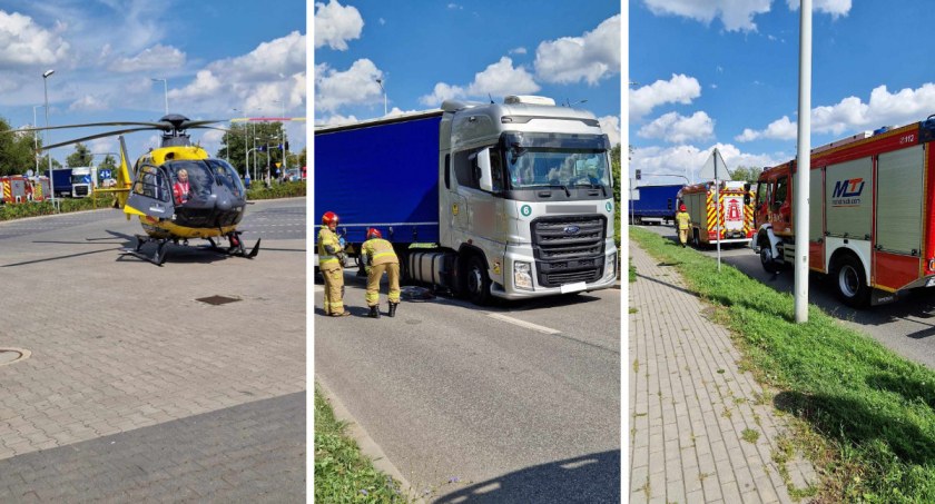 15-letnia rowerzystka potrącona przez ciężarówkę. Śmigłowiec LPR przetransportował ja do szpitala. Są wstępne ustalenia policji