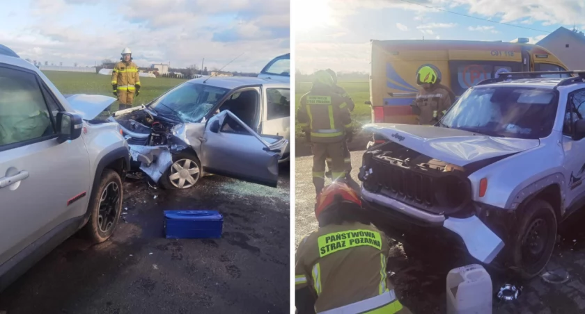 Zderzenia Jeepa z Dacią w Gminie Choceń. 2 osoby poszkodowane [ZDJĘCIA]