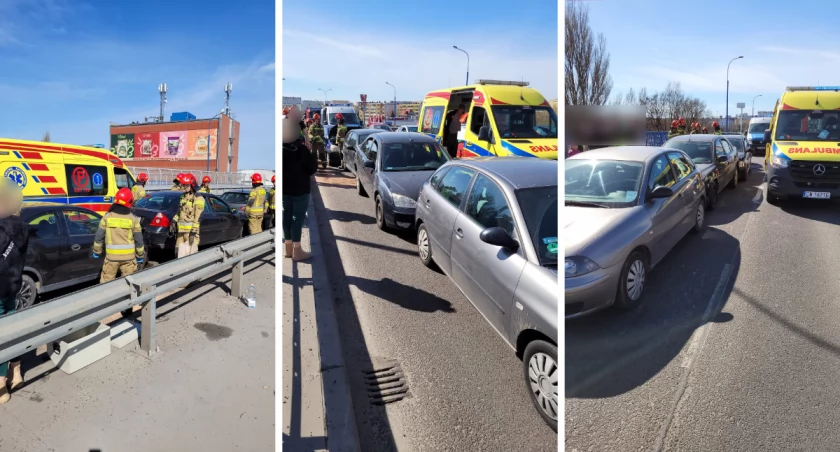 Wypadek na Wroniej we Włocławku. Zderzyły się 4 samochody osobowe [ZDJĘCIA]